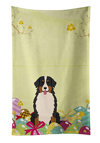 Caroline's Treasures BB6036KTWL Easter Eggs Bernese Mountain Dog Kitchen Towel Dish Cloths Guest Hand Towel Decorative Bathroom Towel for Face,Tea, Dishcloth, Kitchen and Bath