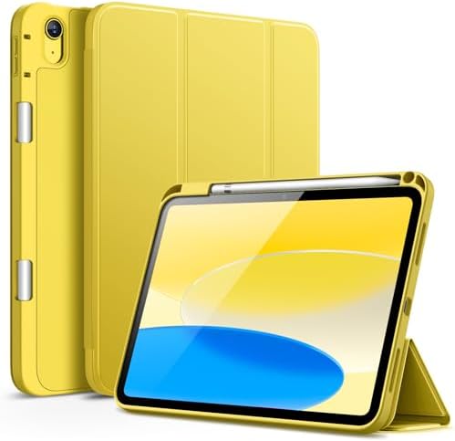 JETech Etui dla iPad 10 (10,9 Cala, Model 2022, 10. Generacja) Cala z Pencil Uchwyt, Szczupły Pokrowiec na Tablet Case z Miękki Tył z TPU Automatycznego Budzenia/Snu (Biały)
