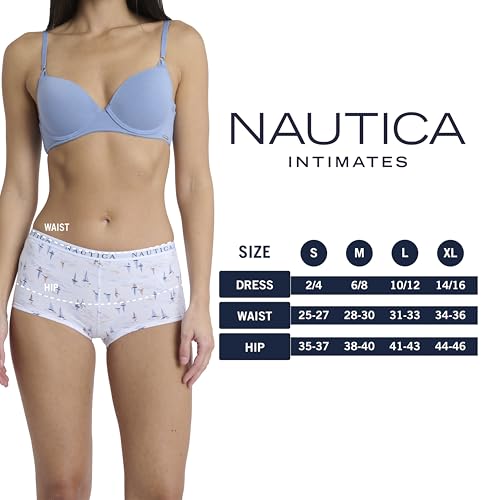 Image of Nautica Women's Cotton Boyshort Underwear Set, 5-Pack