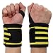 Fasce da polso di sollevamento cinghie da polso da palestra fasce da polso Powerlifting,unisex,forniscono supporto e protezione da lesioni,adatte per sollevamento pesi,allenamento,fitness(Nero/Giallo)