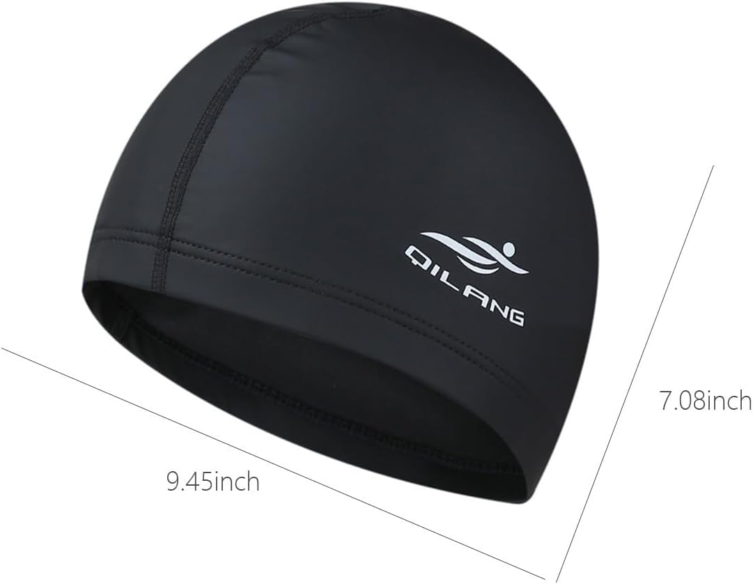 LNYMZD 1 x Black Swimming Hat, Swimming Caps and Accessories for Swimmers Comfort and Non-Slip - Image 3