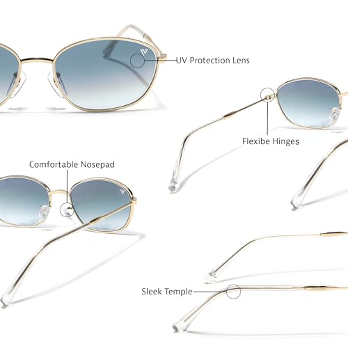 Image of Voyage Oval Polarized Sunglasses for Men & Women (Black Lens | Grey Frame - MG7625)