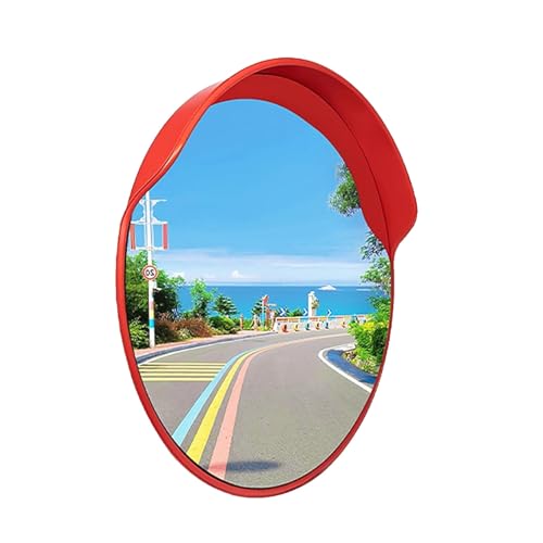 HSHBGS Espejo Convexo, Espejo de Seguridad Redondo de 45-80cm para Entrada, Espejo de tráfico cóncavo Gran Angular Ajustable para Garaje, estacionamiento, almacén y Seguridad de ángulo Muerto(Φ45cm)
