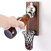Basketbal Flesopener met Opvangbak voor Dop, Magnetische Flesopener voor koelkastpasta, Ideaal Cadeau voor Basketbal- en Bierliefhebbers, te Gebruiken als Bardecoratie.