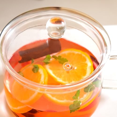 Image of Nestasia Borosilicate Glass Cooking Pot with Glass Lid (1700 ml) - Transparent Casserole with Air Vent Lid & Handle on Gas Stove | Microwave & Dishwasher Safe Durable Handi for Kitchen