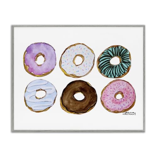 Trendy Frosted Donuts Dessert, 11 x 14 Inch Framed Giclée Print