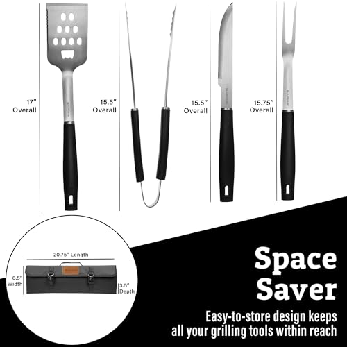 Set de 5 piezas para parrilla en acero inox con estuche miniatura 3