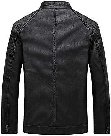 Men's Jacket Mens Leather Jackets Stand Collar Jacket Casual