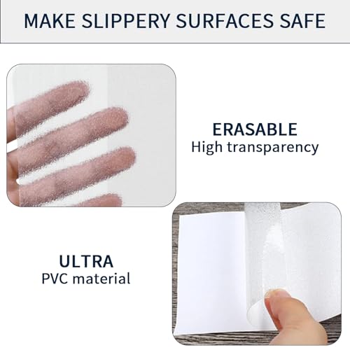 Image of Clear Anti Slip Tape for Stairs & Bathtubs, 2 inch x35FT Non-Skid Transparent Grip Tape - Soft PVC Safety Traction for Bare Feet, Pool Decks, Boats, Shower Floors