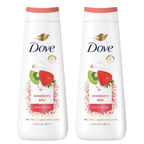 Dove Limited Edition Strawberry + Kiwi Body Wash 24hr Renewing MicroMoisture 20 Fl Oz 2 Pack