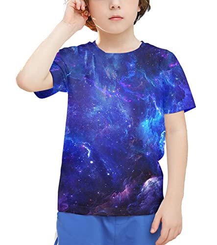 Image of Linnhoy Kids 3D Print Fashion Graphic T-Shirts for Boys Girls 6-16 Years | Unisex Colorful Short Sleeve, Crewneck, Breathable Fabric, Suitable for Daily Sport Festival Wear