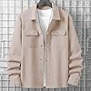 Men's Shirts Button Down Long Sleeve Shacket Flap Chest Pockets Utility Soft Warm Overcoat Stylish Regular Fit Plain Autumn Winter Casual Outdoor Shirts #2