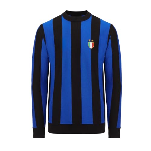 Inter, Maglione Vintage Unisex Adulto, Nero E Azzurro, M