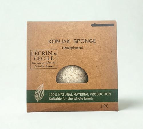 Éponge de Konjac, Soin exfoliant douceur, Ergonomique, pour une prise en main facilité. Composants 100% naturels