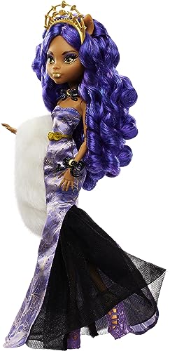 Monster High Howliday Winter Edition Doll, Clawdeen Wolf Collectible in ICY Lavender Gown with Furry Boa & Accessories