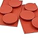 homEdge 3-Cavity Disc Shape Silicone Mold, 3 Packs Disc Cake, Gustard, Resin Coaster, Tart, Handmade Soap Molds-Brown