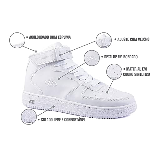 Tênis Sneaker Estilo Retrô Runway Sportwear Masculino Tamanho:41;Cor:Branco e Branco