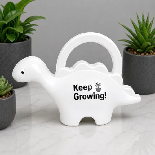 Image of Dinosaur Watering Can for Kids | 1 Litre | Plastic Dinosaur with Moving Eyes | Leak Proof, Lightweight, Easy Grip Watering Can | Kids Return Gifts | 10 Inches (Keep Growing White)
