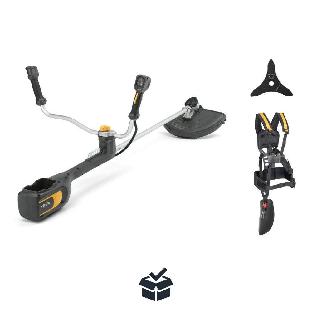 STIGA BC 700e B Decespugliatore a Batteria Bike, 48V 4Ah, 38 cm – Motore Brushless 500W, Testina Doppia Linea e Lama 3T – Pendii e Terreni Difficili
