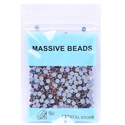 Image of 3000 Pieces Hot Fix Glass Flatback Rhinestones HotFix Round Crystal Gems (Blue Flare, SS10)