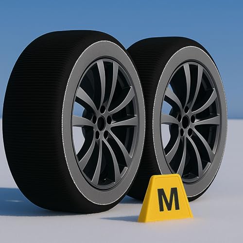 CARALL Calze da Neve Omologate Italia, Colore Nero, Misura M, Catene Da Neve...