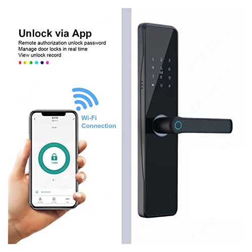 Cerradura inteligente WiFi con bloqueo electrónico y contraseña para puerta principal 5