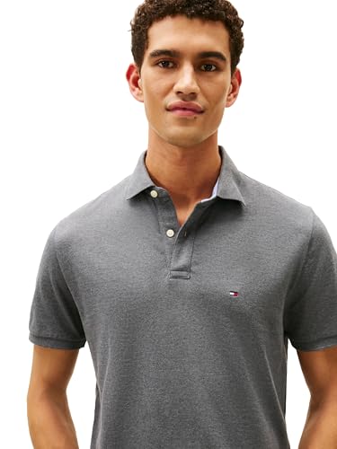Image of Tommy Hilfiger Mens Short Sleeve Cotton Pique Polo Shirt in Regular Fit
