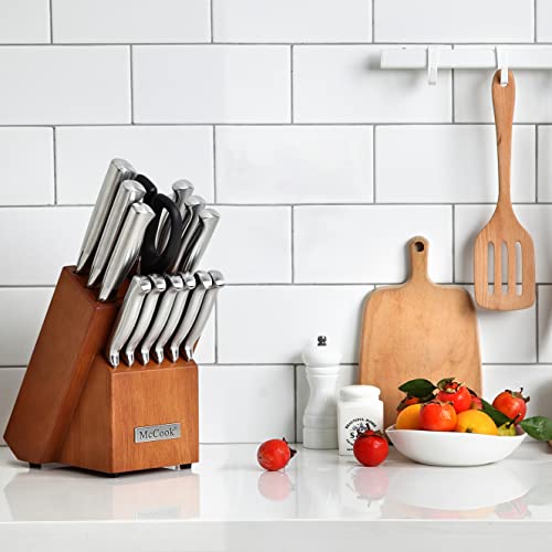 McCook® Knife Sets, German Stainless Steel Kitchen Knife Block Sets with Built-in Sharpener image 5
