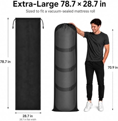 Image of Mattress Storage Bag for Moving, Full & Full XL Vacuum-Sealed Mattress Rolls Bag, Reusable Mattress Moving Bag with Drawstring Closure, Protective Storage Cover (Bag Only)