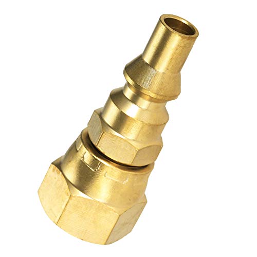 Aupoko LP Quick Connect Fitting, Propane Quick Connect Adapter Fitting, Low Pressure RV Propane Propane Hose Quick Disconnect, 1/4" Quick Connect Plug x 3/8" Female Flare for Grill, Heater, Fire Pit