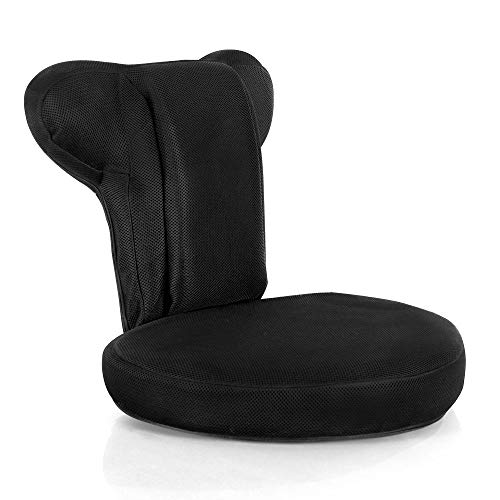NOVI Folding Floor Chair Floor Sofa Chair Breathable Back Recliner and Adjustable Floor Seat for Adults Kids Chaise Lounges Home Lazy Chair(BLACK)