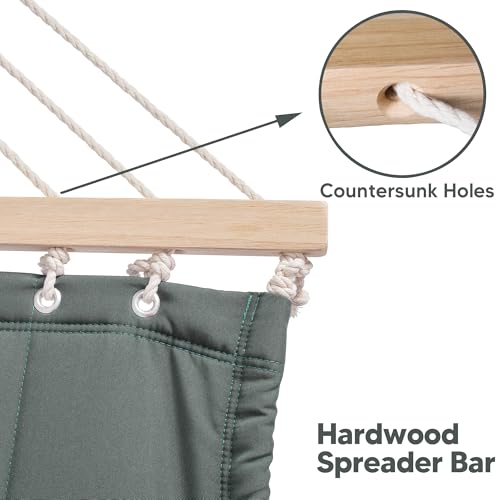 Image of SUNCREAT Standing Hammock with 15 ft Stand, Hammocks for Outside, Gray Green