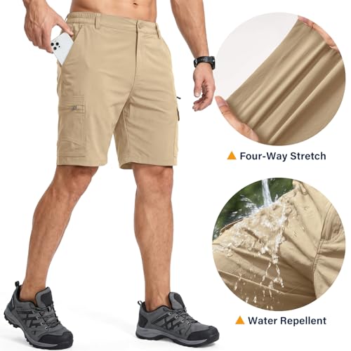 Image of Jessie Kidden Mens Cargo Shorts Expandable Waist Quick Dry Hiking Shorts