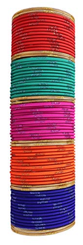 Image of NMII Non-Precious Metal with Base Metal Spreads with Zari Glossy Finished Premium Traditional Bridal Chuda Bangle set for Women and Girls