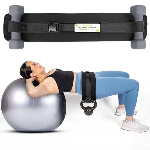 Exercise Hip Thrust Belt – Supports 100lbs – Adjustable, Durable & Slip-Resistant for Dumbbells, Kettlebells & Plates – Glutes Workout Equipment for Home & Gym – Comfortable & Portable Booty Builder