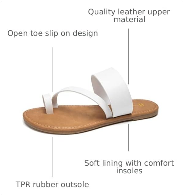 Image of Huayuanwell Women's Slide Sandals Slip On Flat Sandals Flip Flop Thong Sandals Casual Summer Sandals