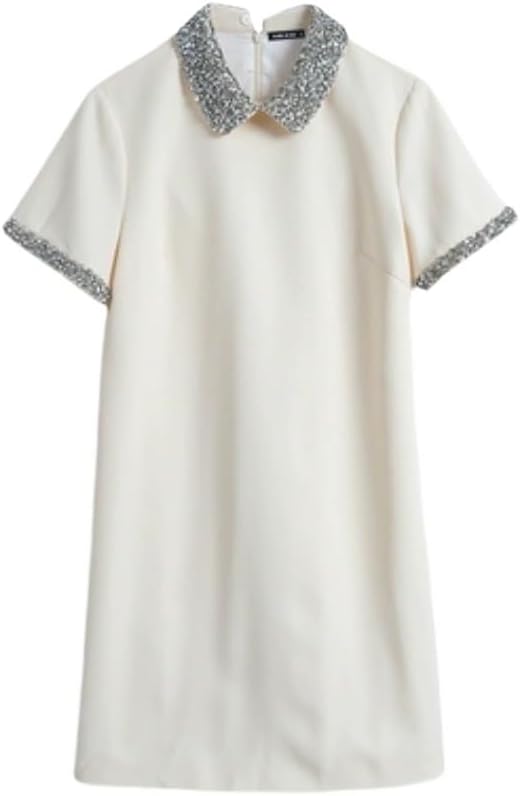 Heavy Duty Beaded Doll Blouse with A Fitted Slimming Skirt A Dress