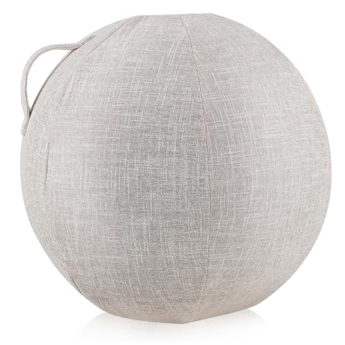 MUSISALY Yoga Ball Cover Breathable Protective Sleeve for Exercise and Balance Balls Slip Static Durable Cotton Linen Material for Fitness and Stability Training