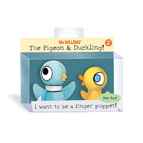 Image of YOTTOY Mo Willems Collection | The Pigeon & Duckling Set of 2 Finger Puppets in Package