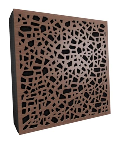 Schallabsorption, diffuse Akustikplatte, 50 x 50 x 5 cm, Absorption – Diffusion – Reflexion – Schalldämmung, Holz, perforiert, laminiert: [Mutter | x2 P32]