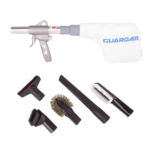 Guardair Gun Vac 1510 Deluxe Pneumatic Gun Vacuum Cleaner Suction Kit with 9-Inch Crevice Tool and High Filtration Collection Bag