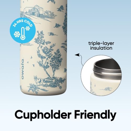 Owala FreeSip Stainless Steel Water Bottle 24 oz Toile Be Home - image 4