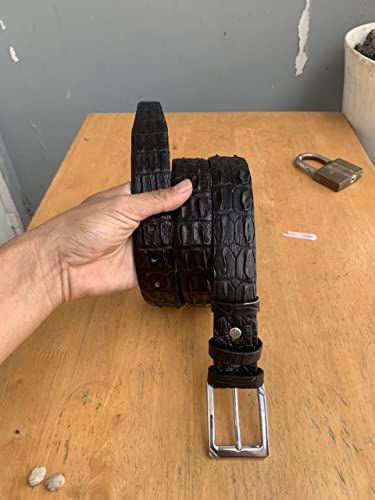 Genuine Alligator leather hornback back bone belts buckle for men, real crocodile skin Men's belts, strap width 1.37"2