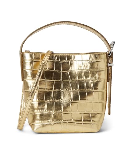 Madewell Essentials Micro Bucket Croc, Gold Metallic