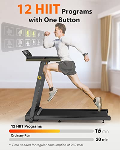 Urevo Portable Folding Treadmills For Home, Max 3.0 Hp Workout Running Walking Treadmill With 12 Pre Set Programs And Wider Tread Belt, Adjustable Display #TOP4