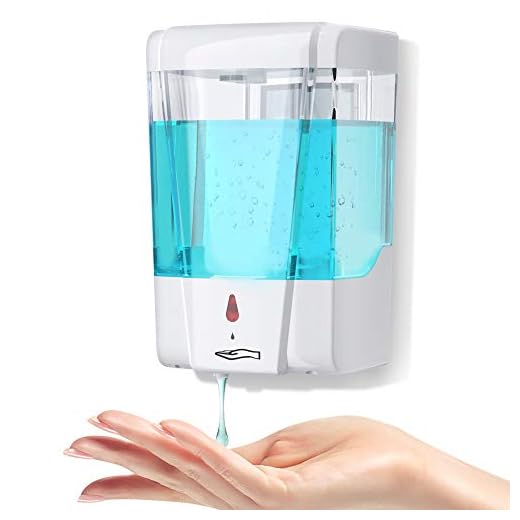 ANVASK Automatic Hand Sanitizer Dispenser Wall Mounted, Simple Human Touchless Foam Soap Dispenser for Kids 700ml Liquid, Refillable Sensor Pump Hand Gel Dispensador for Bathroom and Kitchen, White