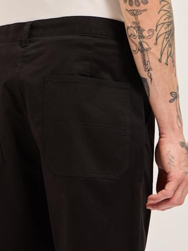 Image of THE BEAR HOUSE Men's Cotton Solid Cropped Carrrot Fit Chinos