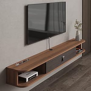 Pmnianhua Schwebender TV-Ständer 120 cm Dunkelbraun