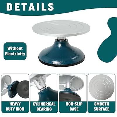 DUPDMKIN 7 All-Metal Banding Wheel for Pottery, Heavy Duty Pottery Wheel for Adults with Ball Bearings, Sculpting Turntable for Ceramics and Clay Art