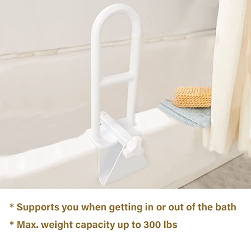 Unlicon Medical Adjustable Bathtub Safety Rail,Adjustable Grab Bars For Bathroom, Shower Handle For Seniors And Elderly, White #TOP4